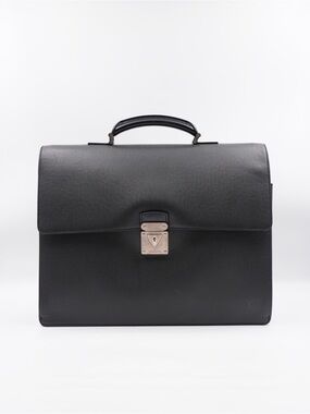 Louis vuitton Black Men's Leather Briefcase with Top Handle